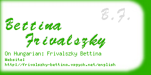 bettina frivalszky business card